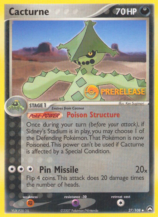 EX Power Keepers Cacturne #27 Prerelease Promo
